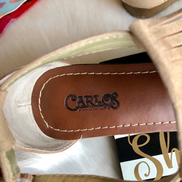 NWOB Carlos Santana Cream Fringe Sandal Size 8 1/2 - Picture 3 of 6